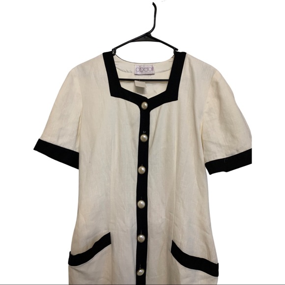 ⚜️✨Elegant Classic Black & Ivory Knee Length Pearl buttons✨⚜️❤️ size6 - Picture 2 of 5